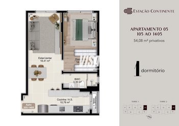 apartment em Eugencio Raulino Koerich, Campinas - São José - SC