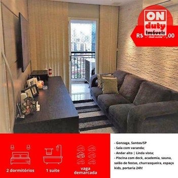 apartment em Avenida General Francisco Glycerio, Gonzaga - Santos - SP