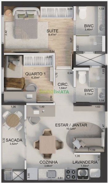 apartment em Rua dos Gerânios, Conjunto Habitacional Inocente Vila Nova Júnior - Maringá - PR