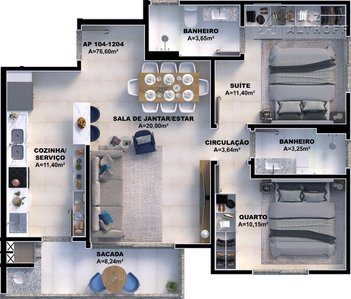 apartment em do Bunganvília, Pedra Branca - Palhoça - SC