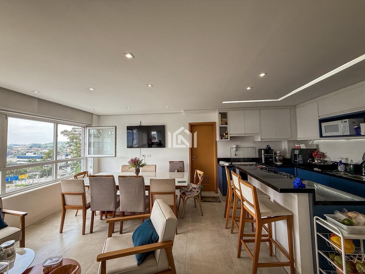 cobertura a venda no condominio costa do marfim - salas de estar e jantar