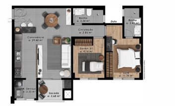 apartment em Rua Henrique Chenaud, Comerciário - Criciúma - SC
