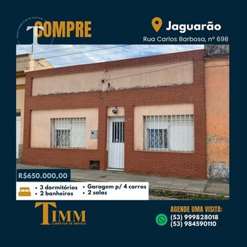house em Rua Carlos Barbosa, Centro - Jaguarão - RS