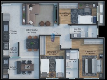 apartment em Rua José Gall, Dom Bosco - Itajaí - SC