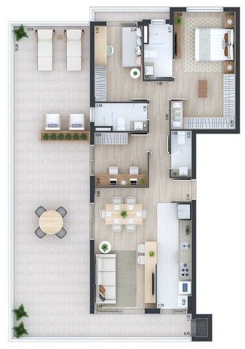 apartment em Rua Belém, Cabral - Curitiba - PR