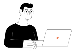 Cliente no computador procurando por financiamento imobiliário