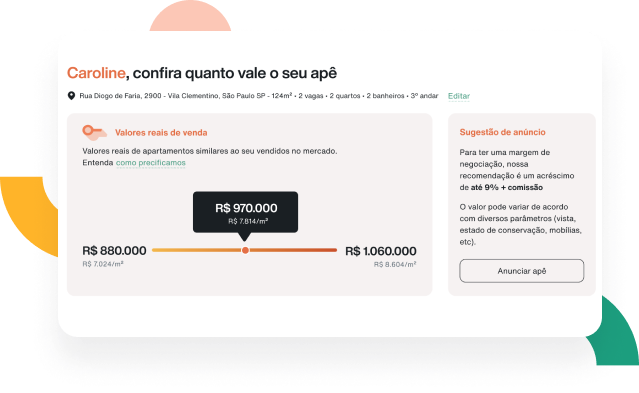 Exemplo da tela de resultado da calculadora